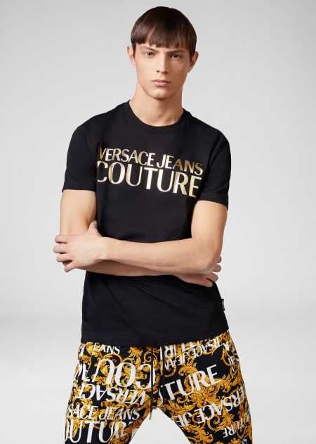 Versace Foil Logo Cotton T-shirt Herr - 801925RTG